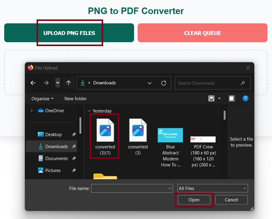 PNG to PDF